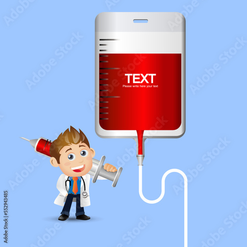 Doctor with different poses. vector