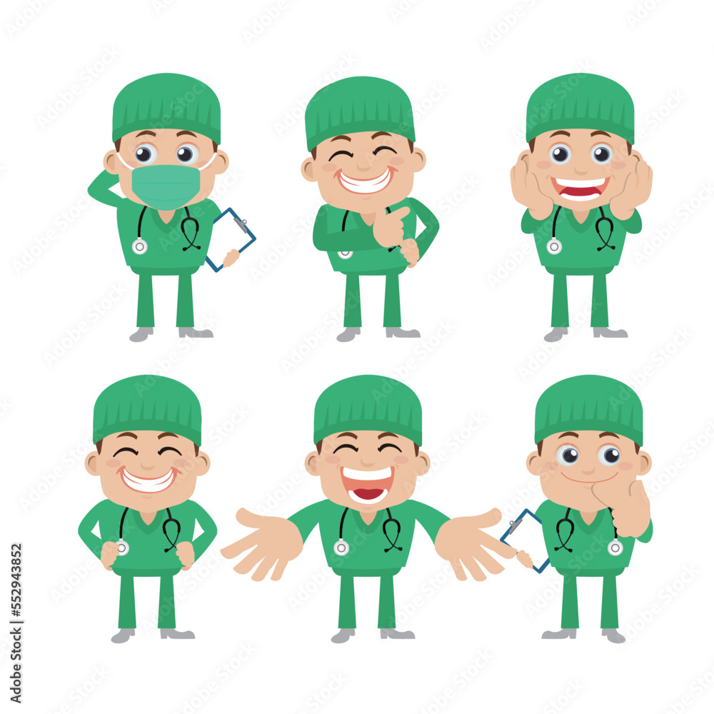 Doctor with different poses. vector Doctor with different poses. vector