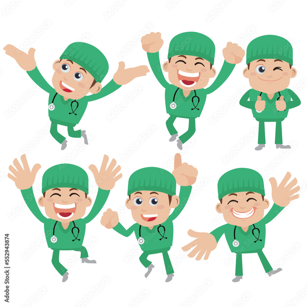 Doctor with different poses. vector Doctor with different poses. vector