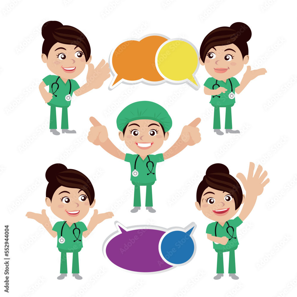 Doctor with different poses. vector-
Doctor with different poses. vector-