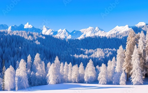 Mountain view in winter time.