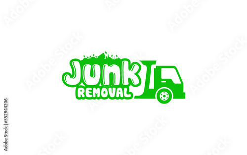 Illustration vector graphic of junk removal solution services logo design template.