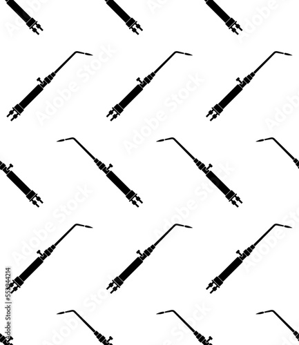 Gas Welding Icon Seamless Pattern, Gas Cutting Icon, Gas Welding Cutting Tank And Torch Icon