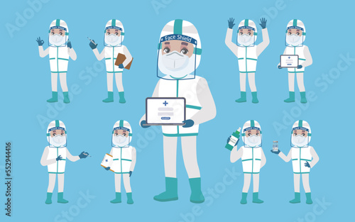 Doctor wearing protective suite to fight coronavirus
