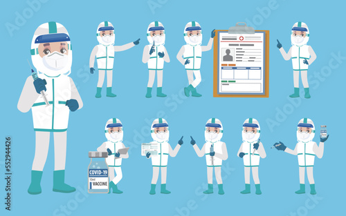 Doctor wearing protective suite to fight coronavirus
