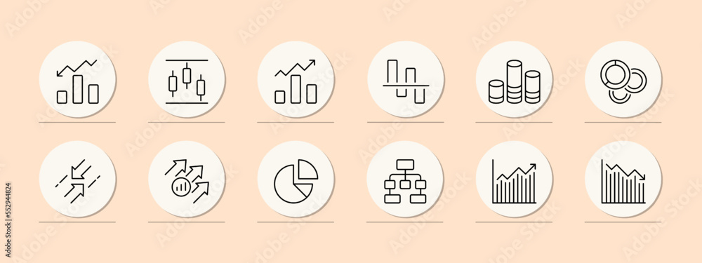 Bar charts set icon. Diagrams, statistics, statistical data, analysis ...