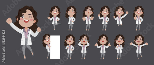 Doctor with different poses. vector-
