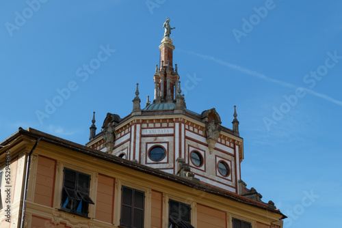 Dome of the basilica of Sts. Gervasius and Protasius in Rapallo . Liguria, Italy