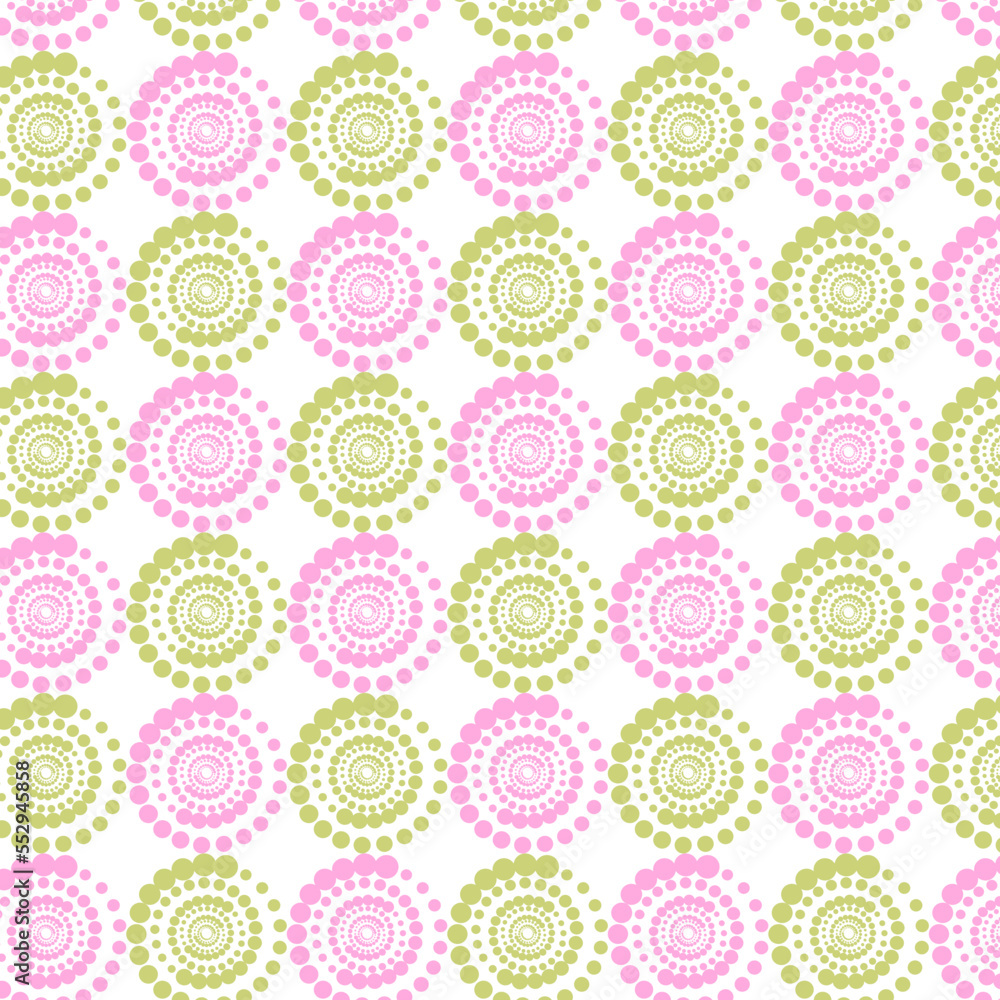 drawing of circles arranged in a circle with a decrease in scale. Seamless vector pattern. simple template for printing