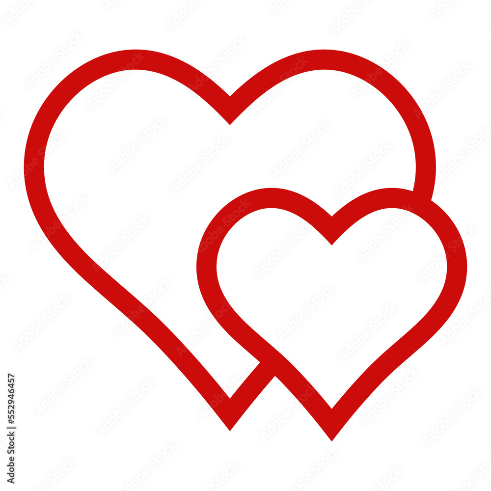 Heart double logo two 2 love, icon valentine happy day Heart double logo two 2 love, icon valentine happy day