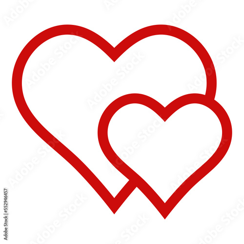 Heart double logo two 2 love, icon valentine happy day