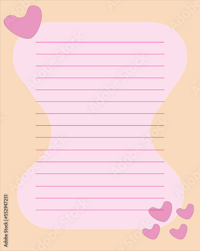 Pink heart and pink background for book or letter