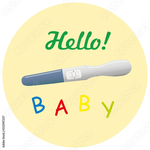 pregnancy test on yellow background two stripes