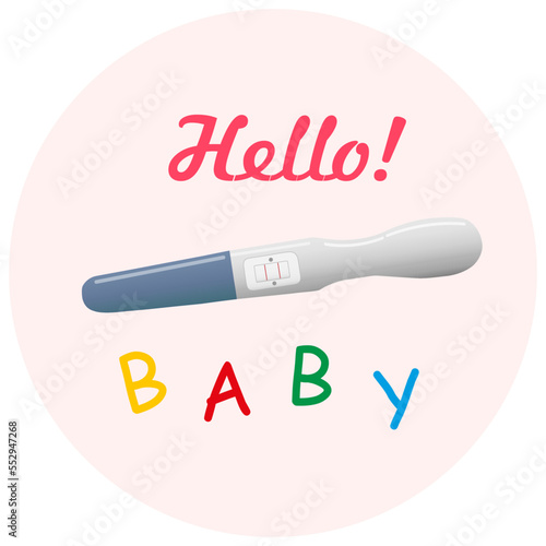 pregnancy test on pink background two stripes