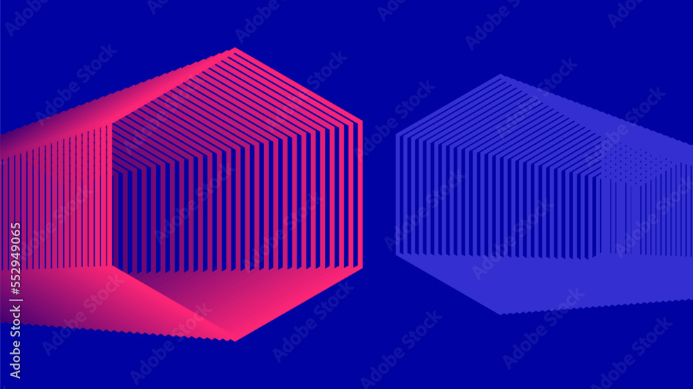 Obraz premium gradient polygonal tunnel on blue background