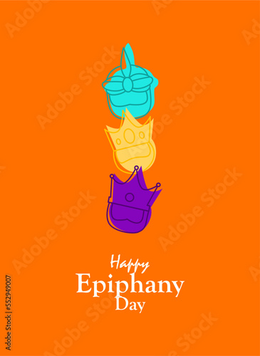 cute three kings epiphany day banner template