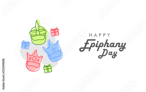 three kings epiphany day banner template