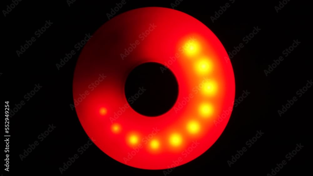 Loading Circle Flashing Rotating Red Led Signal. Screensaver for