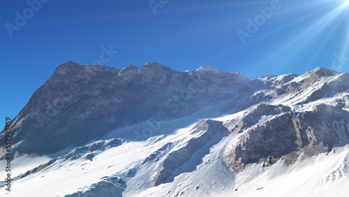 mountain snow sun ray illustration © aleksandar nakovski