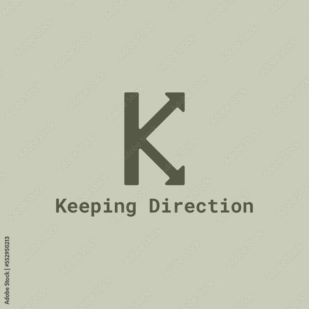 K letter logo with two pointed arrows. K letter logo with two pointed arrows.