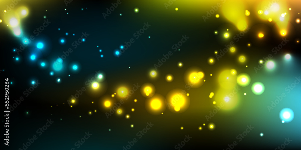 Background of light effect is dark.Christmas lights of golden shiny dust.Effect of sparkling particles.Vector illustration Background of light effect is dark.Christmas lights of golden shiny dust.Effect of sparkling particles.Vector illustration