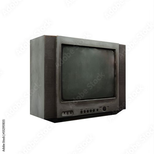 vintage tv set isolated