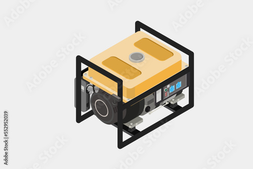 generator alternator isometric for industry and construction equipment isolated