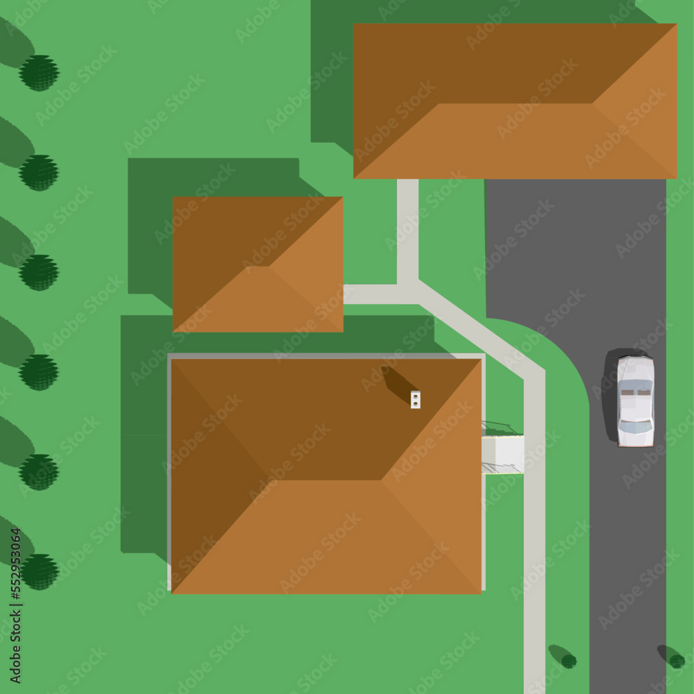 Blueprint of house site with outbuildings. Vector Illustration. Architecture background. Blueprint of house site with outbuildings. Vector Illustration. Architecture background.