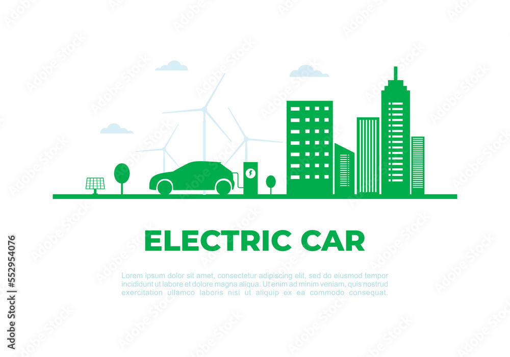 Electric car day background celebrated on september 9. Electric car day background celebrated on september 9.