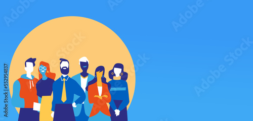 Squadra di professionisti di successo fatta di uomini e donne