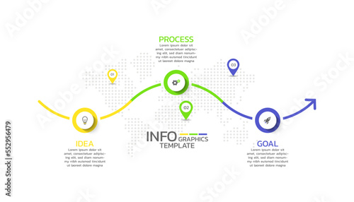 Vector circular timeline infographics template icons design