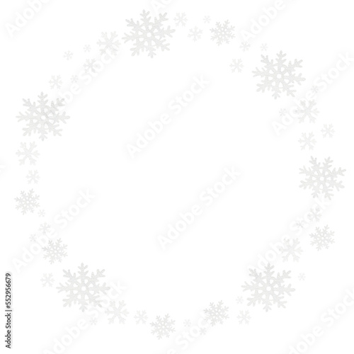 Watercolor white christmas frame with snowflakes