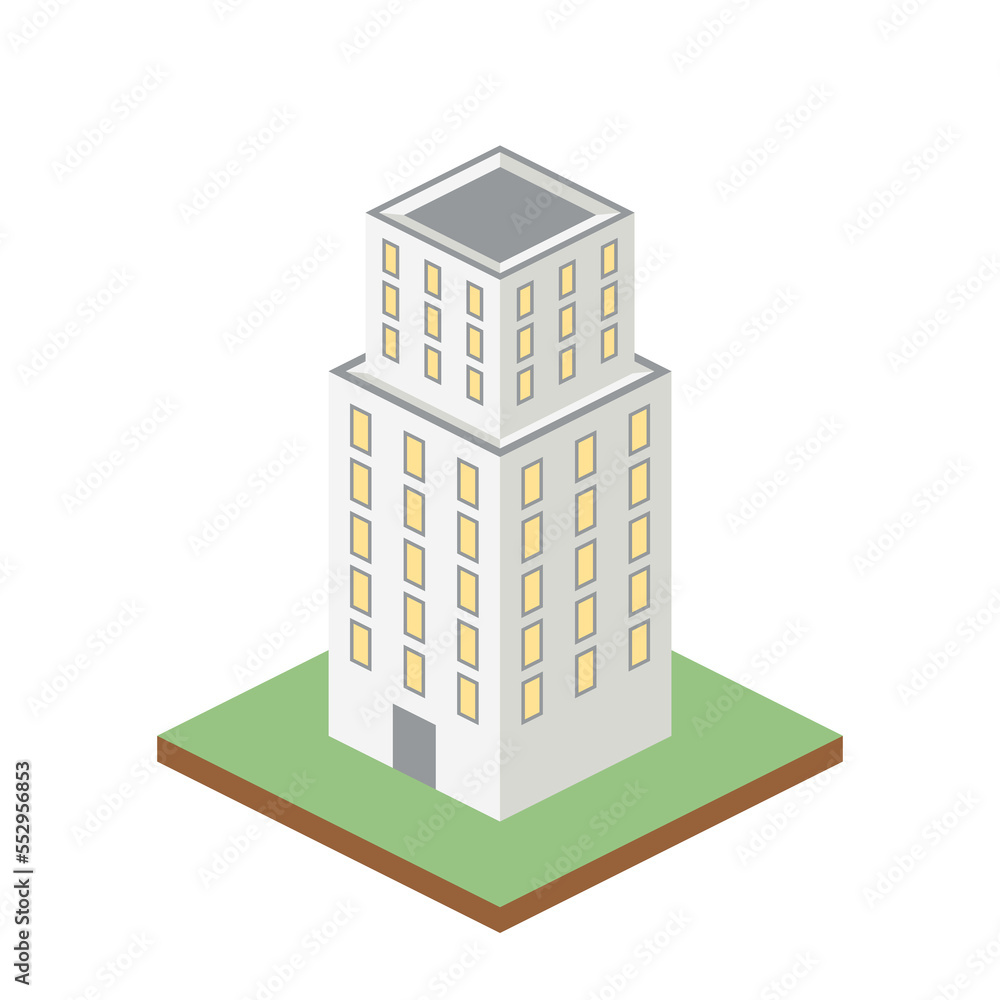 isometric multi-storey building 3d universal scenary collection set