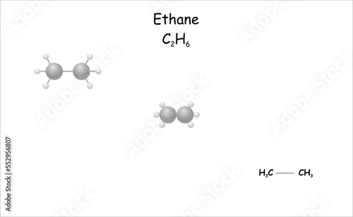 Stylized 2d molecule model/structural formula of ethane. photo