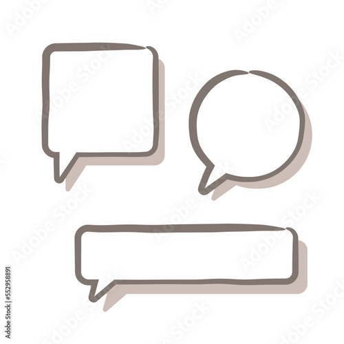 手描き　吹き出し　イラスト　セット