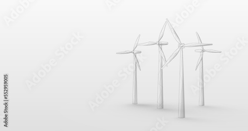 Wind generators. Ecology and Green energy concept. Vector illustration