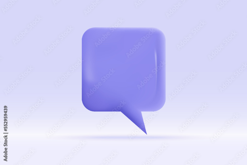 3d speech bubble purple symbol Isolated on light blue background. Realistic social media chat 3d vector rendering illustration. 3d speech bubble purple symbol Isolated on light blue background. Realistic social media chat 3d vector rendering illustration.