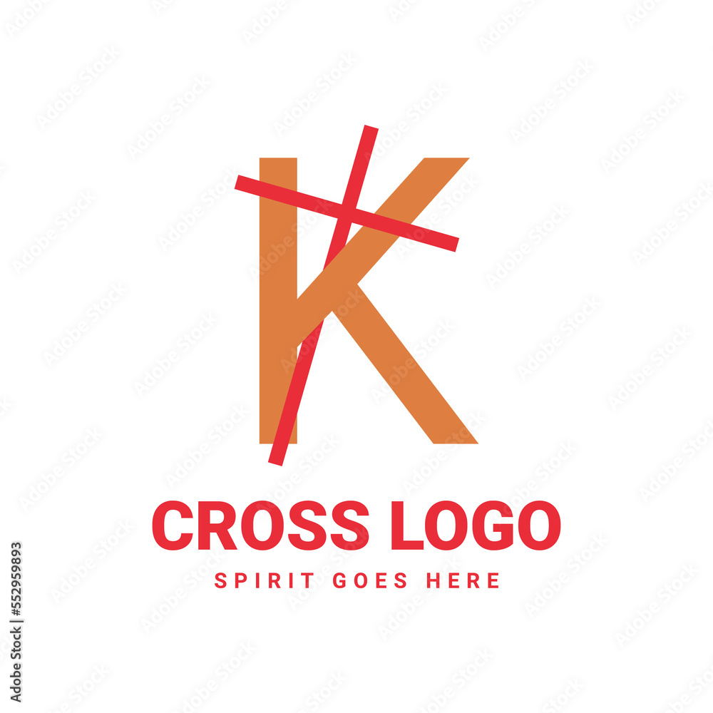 Obraz premium letter K initial cross vector logo design