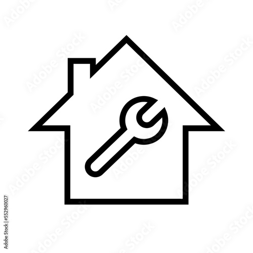 Home Repair Icon. House and spanner. Vector. © illust_monster