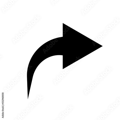 Arrow send button silhouette icon. Vector.