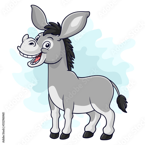 Cartoon funny donkey isolated on white background