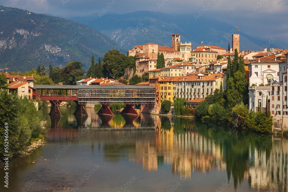 View to old town of Bassano del Grappa