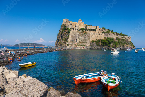 View to medieval castle in Ischia