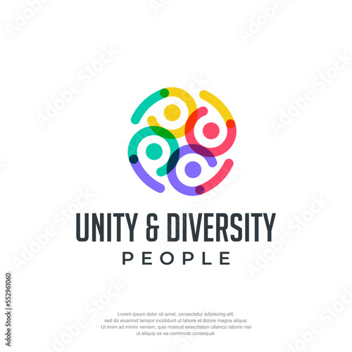 Colorful logo design concept vector. People logo Template Vector.