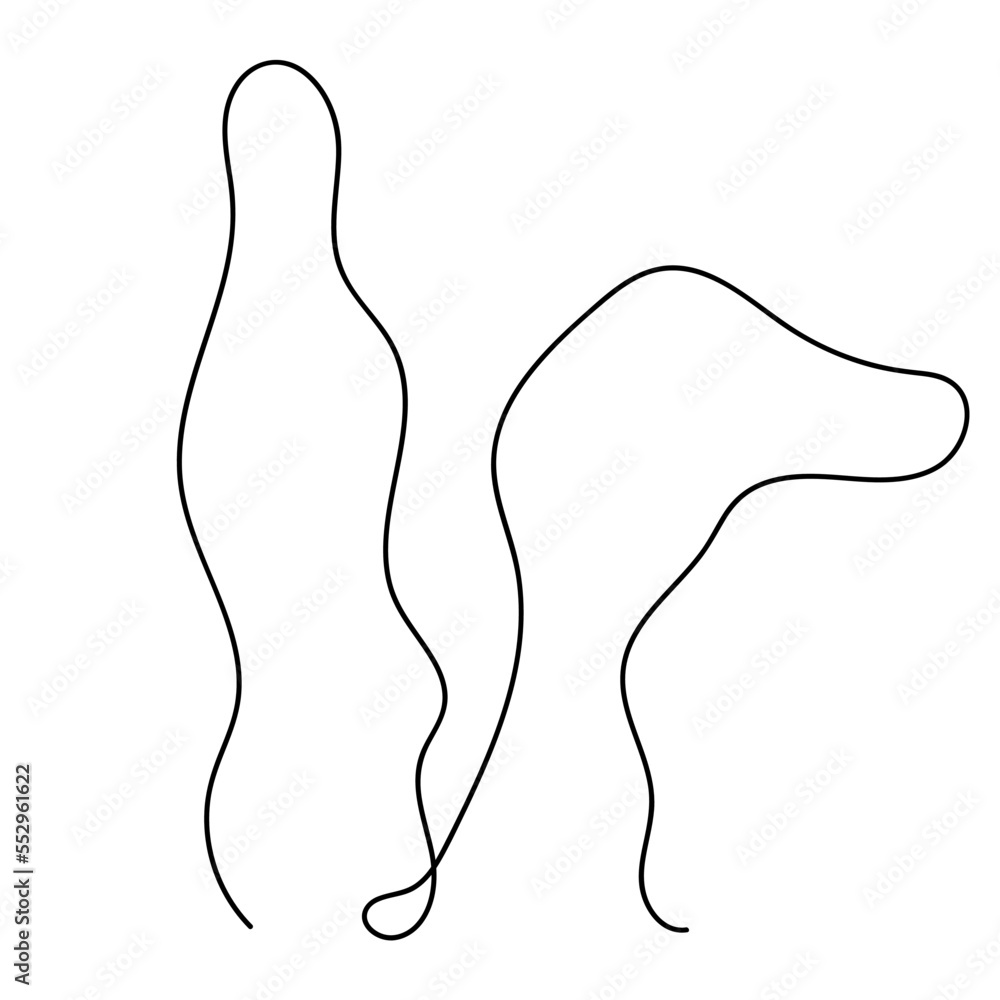 abstract leaf single line hand drawn element abstract leaf single line hand drawn element