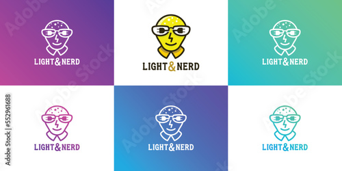 Light and Nerd modern and simple logo design inspiration