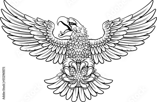 Bald Eagle Hawk Flying Golf Ball Claw Mascot © Christos Georghiou