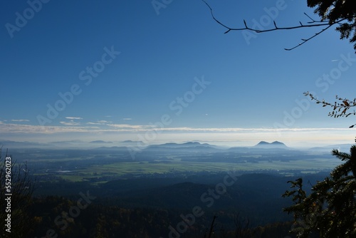 View of Sorsko Polje and Smarna Gora hill in Slovenia photo
