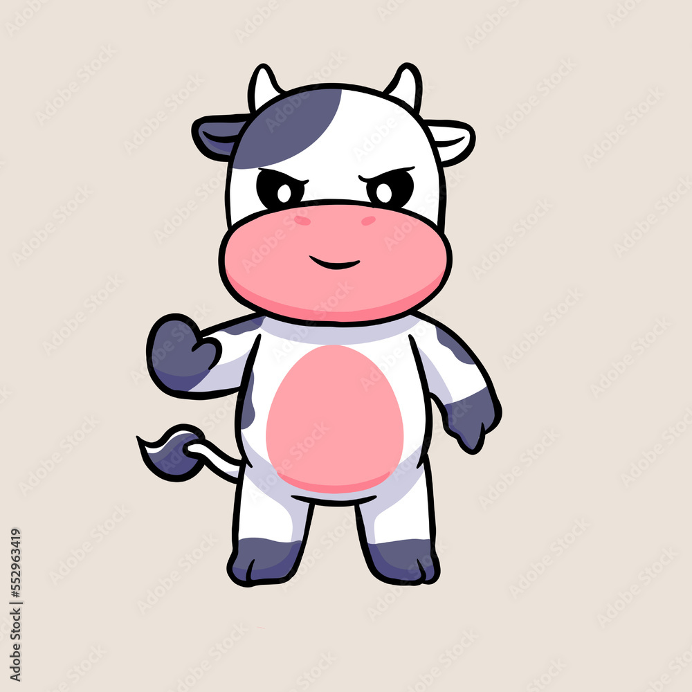 Cute cow cartoon illustration, Cute little cow, simple vector clip art illustration. Kawaii animal mascot. Cute cow cartoon illustration, Cute little cow, simple vector clip art illustration. Kawaii animal mascot.