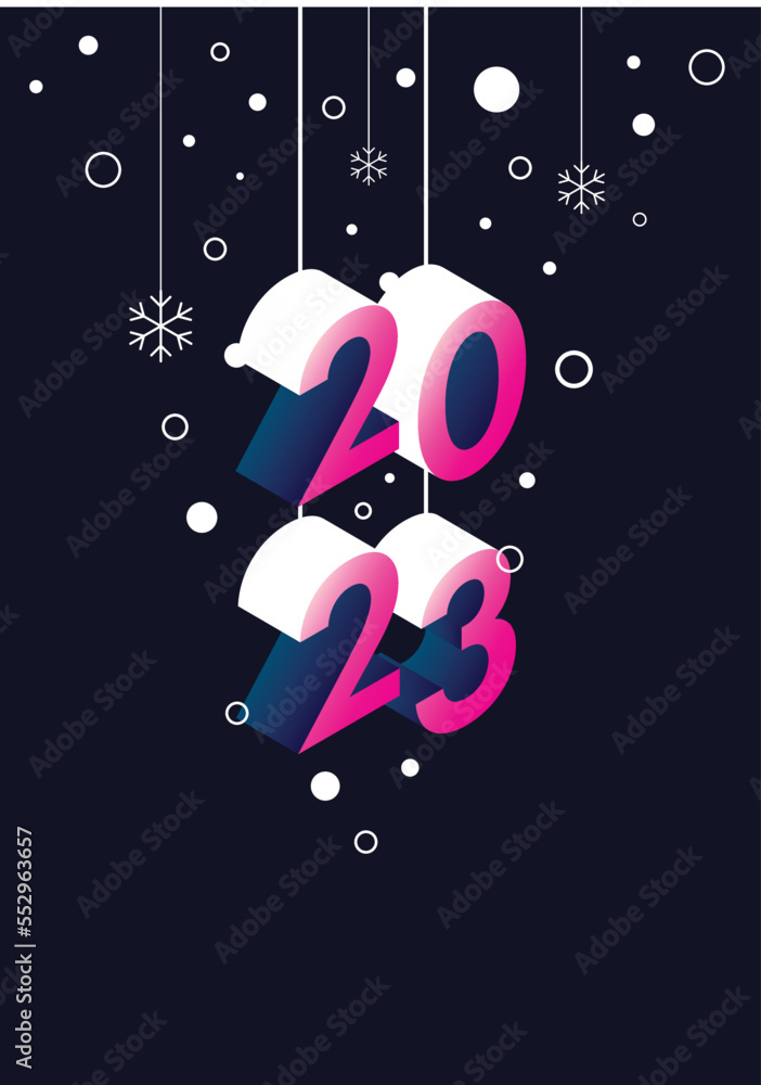 Fototapeta premium Happy new year 2023 poster template